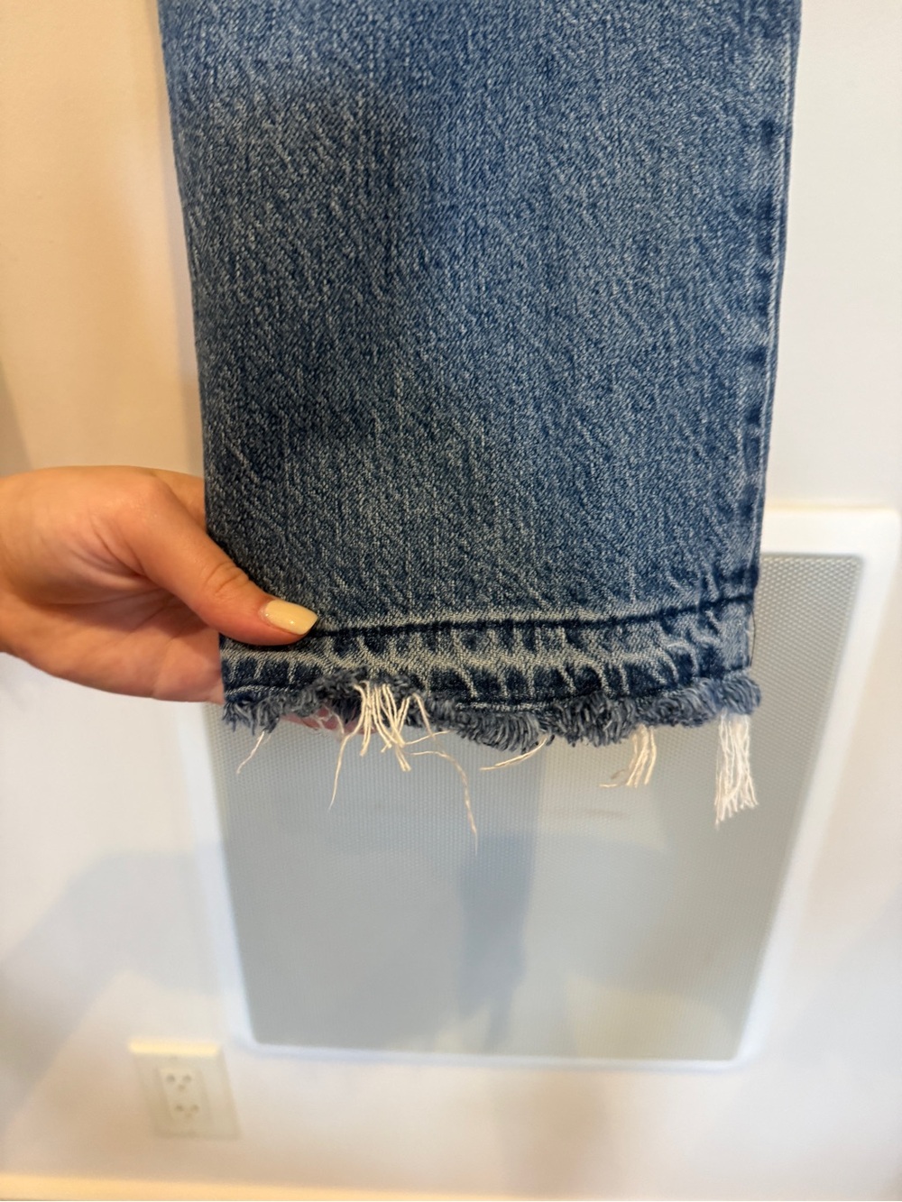 We The Free Women's Straight Leg Distressed Blue Jeans - Picture 7 of 7